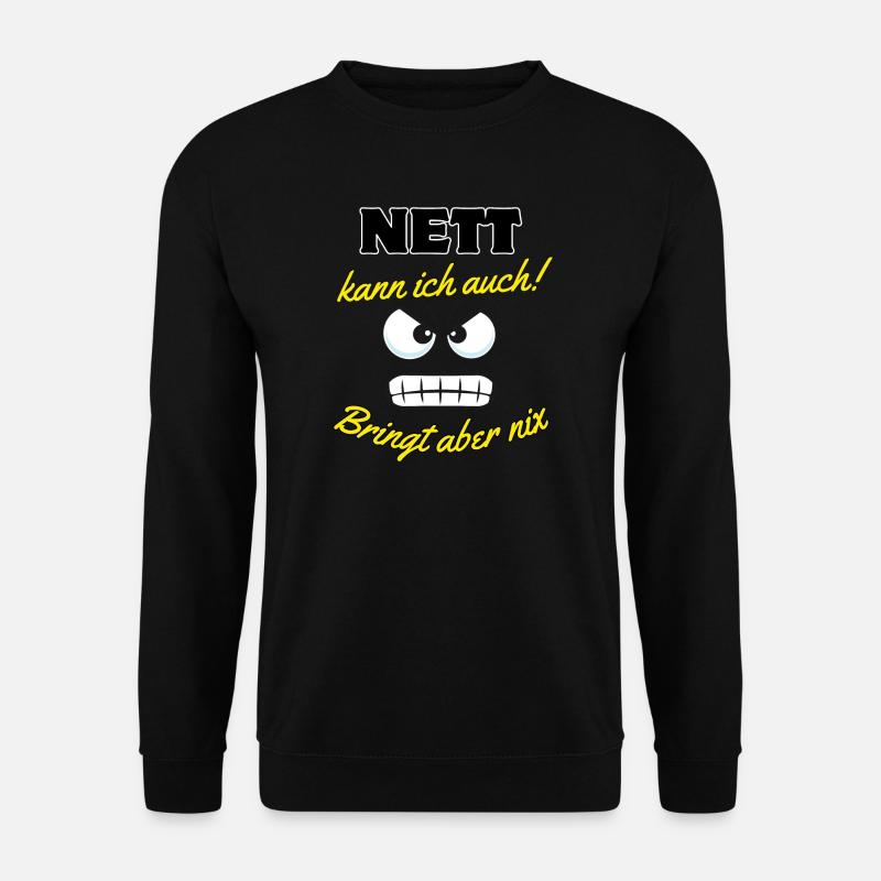 Motivationsspruch mit Cartoon-Augen - Unisex Pullover - Schwarz