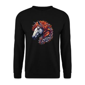 Horse - Unisex Sweatshirt - black - Front - Alina (178cm) & Michal (187cm)