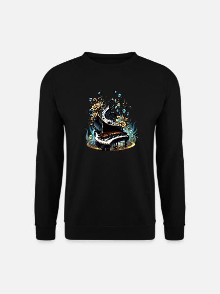 Wonderful Curved Fantasy Piano - Unisex Sweatshirt - black
