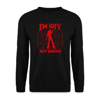I'm Shy, Not Boring Red - Unisex Sweatshirt - black - Front - Alina (178cm) & Michal (187cm)