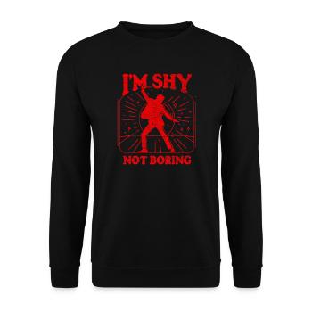 I'm shy, not boring red - Unisex Sweatshirt - black - Front - Alina (178cm) & Michal (187cm)