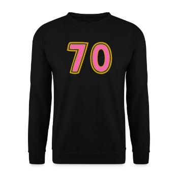 70. 70 YEARS. 70TH ANNIVERSARY. 70TH ANNIVERSARY. - Unisex Sweatshirt - black - Front - Alina (178cm) & Michal (187cm)