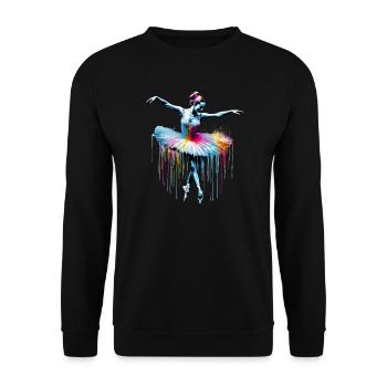 Balletttänzerin mit Tutu - Unisex Pullover - Schwarz - Vorne - Alina (178cm) & Michal (187cm)