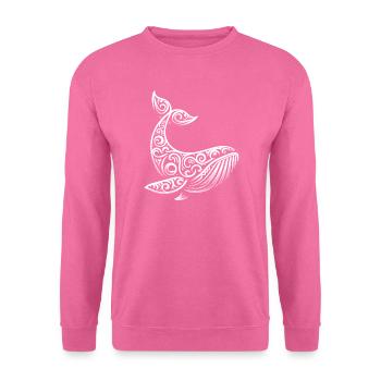 Wal Tribal Maori Buckelwal Taucher Geschenk - Unisex Pullover - Pink - Vorne
