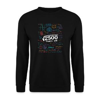 2500 Years of Math Doodles - Unisex Sweatshirt - black - Front - Alina (178cm) & Michal (187cm)