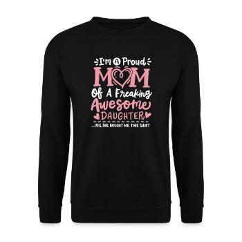 Stolze Mutter Tochter Muttertag - Unisex Pullover - Schwarz - Vorne - Alina (178cm) & Michal (187cm)
