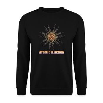 geometrical form ATOMIC ILLUSION - Unisex Pullover - Schwarz - Vorne - Alina (178cm) & Michal (187cm)