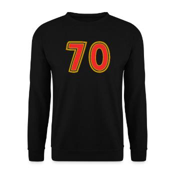 70. 70 YEARS. 70th ANNIVERSARY. 70 YEARS ANNIVERSARY. - Unisex Sweatshirt - black - Front - Alina (178cm) & Michal (187cm)