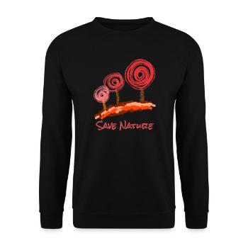Trees Abstract with Font - Unisex Sweatshirt - black - Front - Alina (178cm) & Michal (187cm)