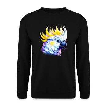 Cacatoès perroquet - Sweat-shirt Unisexe - noir - Devant - Alina (178cm) & Michal (187cm)