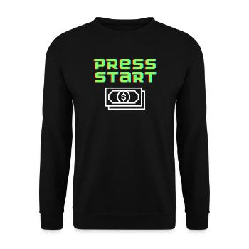 Press Start Retro Arcade Bill - Unisex Sweatshirt - black - Front - Alina (178cm) & Michal (187cm)