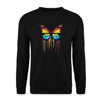 Schmetterling - Unisex Pullover - Schwarz - Vorne - Alina (178cm) & Michal (187cm)