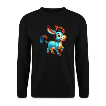 Esel-Maultier - Unisex Pullover - Schwarz - Vorne - Alina (178cm) & Michal (187cm)