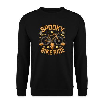 Spooky Halloween Bike Ride Design - Unisex Sweatshirt - black - Front - Alina (178cm) & Michal (187cm)