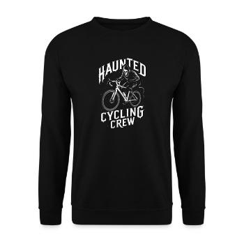 Haunted Cycling Crew Ghostly Rider Design - Unisex Sweatshirt - black - Front - Alina (178cm) & Michal (187cm)