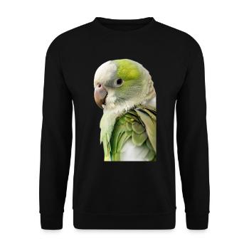 Monk parakeet - Unisex Sweatshirt - black - Front - Alina (178cm) & Michal (187cm)
