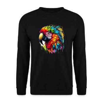 Perroquet - Sweat-shirt Unisexe - noir - Devant - Alina (178cm) & Michal (187cm)