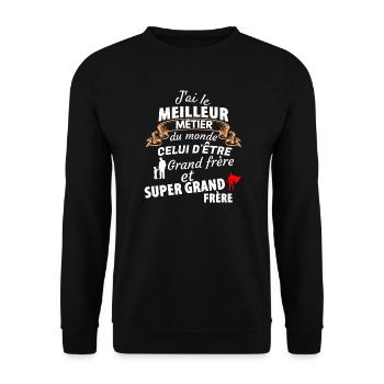Citation Humoristique Fratrie - Sweat-shirt Unisexe - noir - Devant - Alina (178cm) & Michal (187cm)