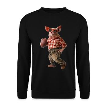 Schweine Fußball - Unisex Pullover - Schwarz - Vorne - Alina (178cm) & Michal (187cm)