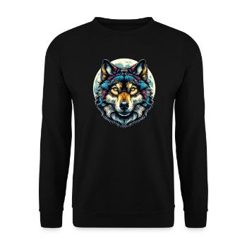 Wolf - Unisex Sweatshirt - black - Front - Alina (178cm) & Michal (187cm)