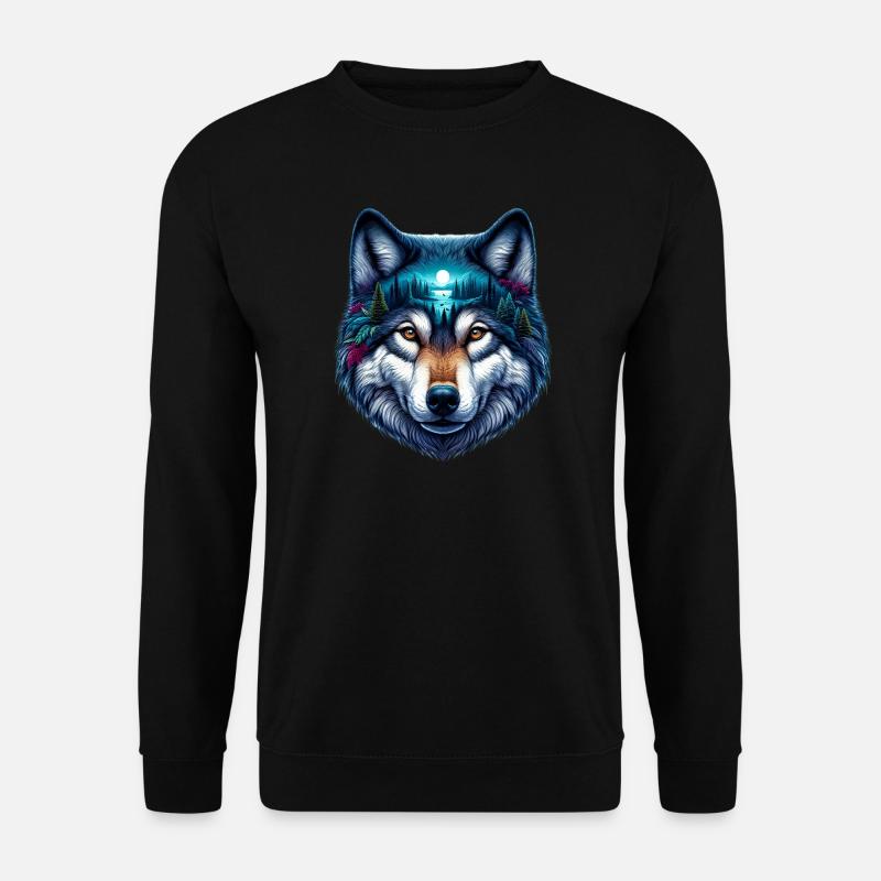 Wolf - Unisex Pullover - Schwarz