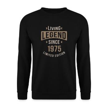 Living Legend Since 1975 50th Birthday Gift - Unisex Sweatshirt - black - Front - Alina (178cm) & Michal (187cm)