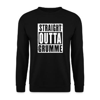 Straight outta Bochum Grumme hell Ruhrgebiet - Unisex Pullover - Schwarz - Vorne - Alina (178cm) & Michal (187cm)