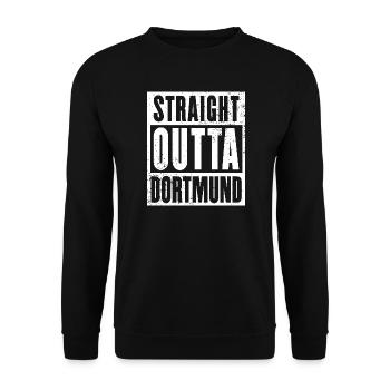 Dortmund, Ruhrgebiet, Ruhrpott, echter Dortmunder - Unisex Pullover - Schwarz - Vorne - Alina (178cm) & Michal (187cm)