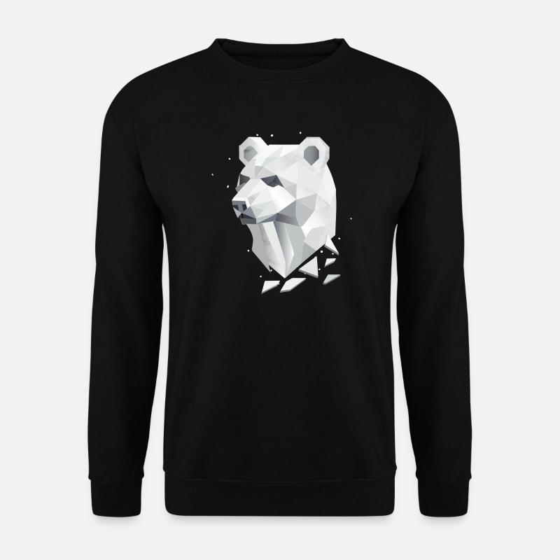 Geometrischer Bärenkopf – Stärke und Ruhe - Unisex Pullover - Schwarz