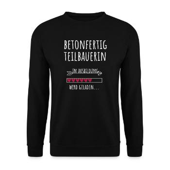 Betonfertigteilbauerin Ausbildung Beruf Geschenk - Unisex Pullover - Schwarz - Vorne - Alina (178cm) & Michal (187cm)