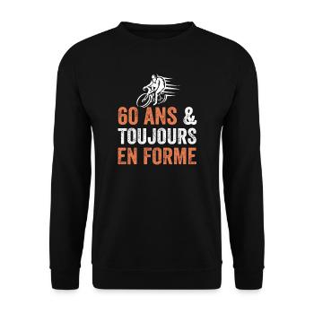 Geschenk zum 60. Geburtstag Fahrrad - Unisex Pullover - Schwarz - Vorne - Alina (178cm) & Michal (187cm)