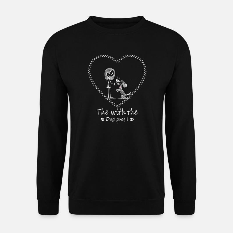 Die mit dem Hund geht ! - Unisex Pullover - Schwarz
