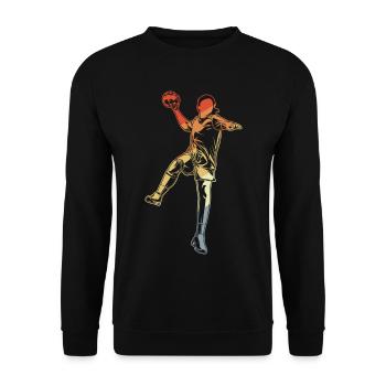 Handball fille look rétro - Sweat-shirt Unisexe - noir - Devant - Alina (178cm) & Michal (187cm)