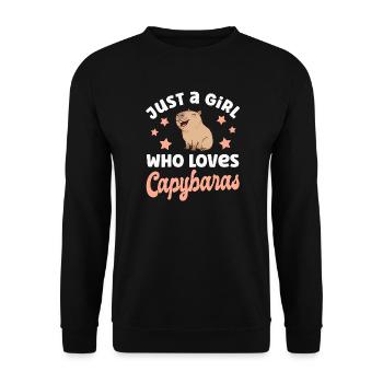 Capybara Wasserschwein - Unisex Pullover - Schwarz - Vorne - Alina (178cm) & Michal (187cm)