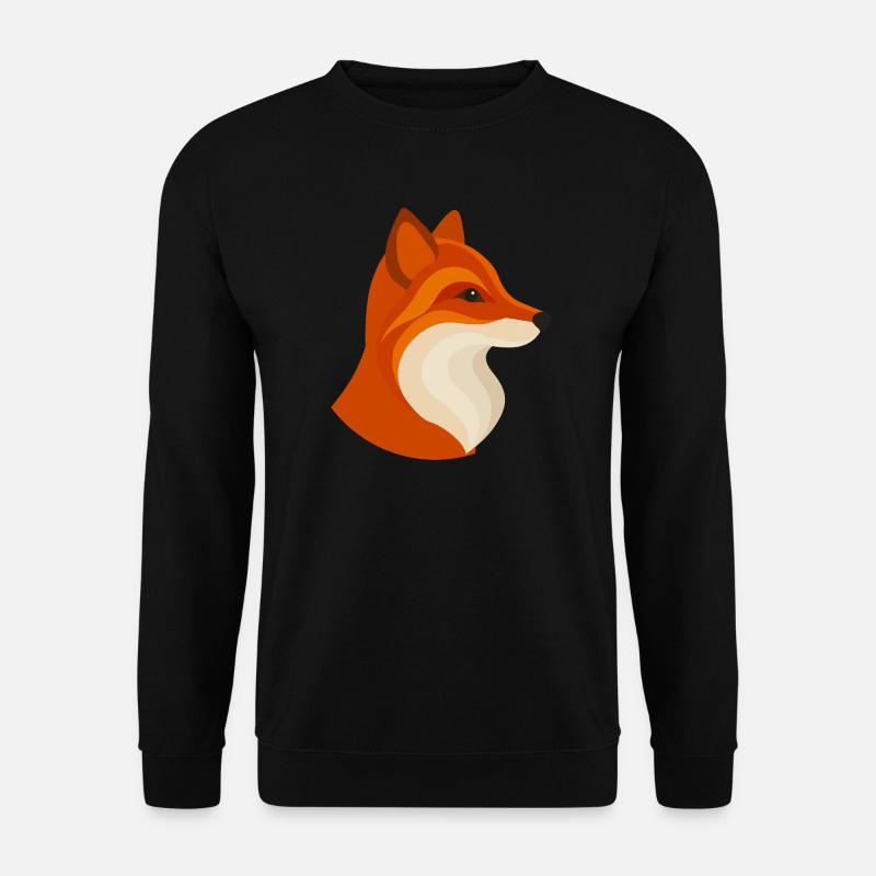 Moderner Fuchs – Geometrisch & Stilvoll - Unisex Pullover - Schwarz