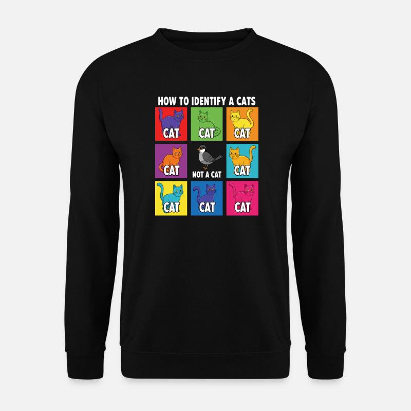 Cat Identification Guide - Unisex Sweatshirt - black