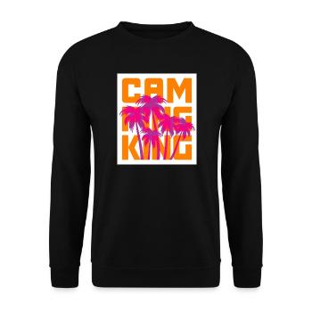 Camping King Palm Trees Holiday Camper King Chef - Unisex Sweatshirt - black - Front - Alina (178cm) & Michal (187cm)