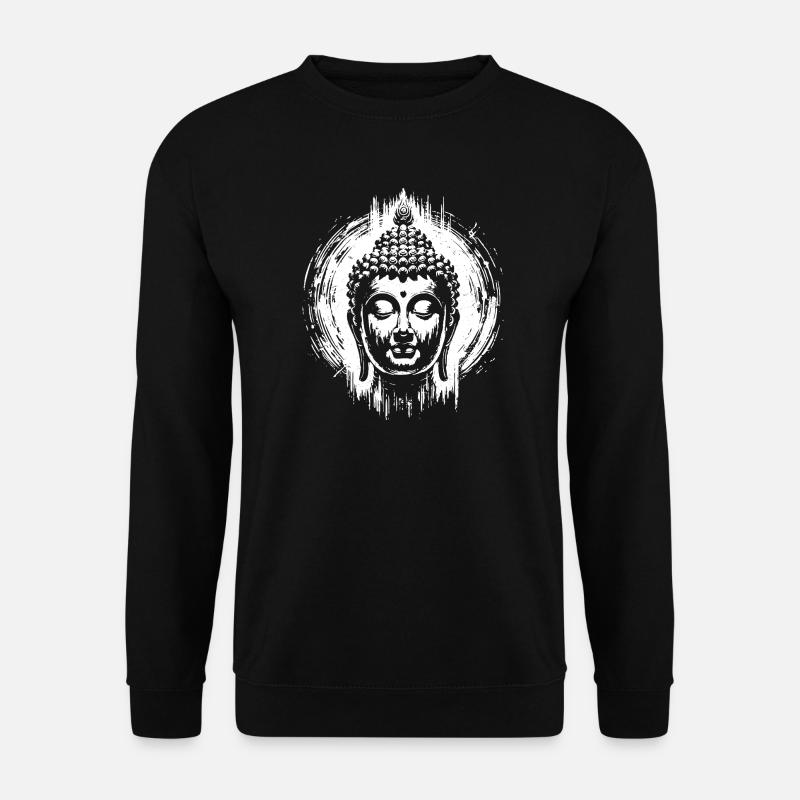 Serene Buddha Head Silhouette - Unisex Sweatshirt - black