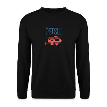 T-shirt souvenir camping-car camping sur la mer Baltique - Sweat-shirt Unisexe - noir - Devant - Alina (178cm) & Michal (187cm)