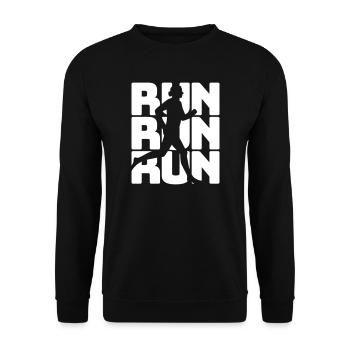 Runner silhouette with sprint motif - Unisex Sweatshirt - black - Front - Alina (178cm) & Michal (187cm)