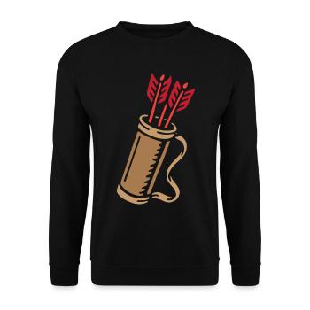 Bogenschießen Bogenschütze Pfeilköcher - Unisex Pullover - Schwarz - Vorne - Alina (178cm) & Michal (187cm)