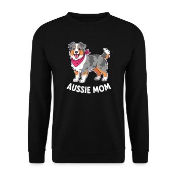 Aussie Mom Australian Shepherd for Dog Moms - Unisex Sweatshirt - black - Front - Alina (178cm) & Michal (187cm)