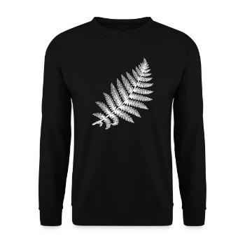Feuille de fougère en silhouette blanche - Sweat-shirt Unisexe - noir - Devant - Alina (178cm) & Michal (187cm)