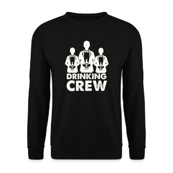 drinking_crew_01- - Unisex Pullover - Schwarz - Vorne - Alina (178cm) & Michal (187cm)