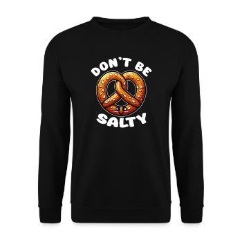Pretzel kawaii Ne sois pas salé - Sweat-shirt Unisexe - noir - Devant - Alina (178cm) & Michal (187cm)