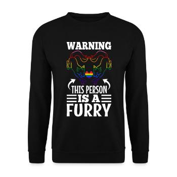 Warning This Person Is A Furry - Unisex Sweatshirt - black - Front - Alina (178cm) & Michal (187cm)