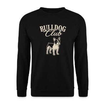 Bulldog Club Illustration - Unisex Sweatshirt - black - Front - Alina (178cm) & Michal (187cm)