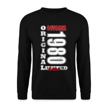 October 1968 Edition Retro Typo - Unisex Sweatshirt - black - Front - Alina (178cm) & Michal (187cm)