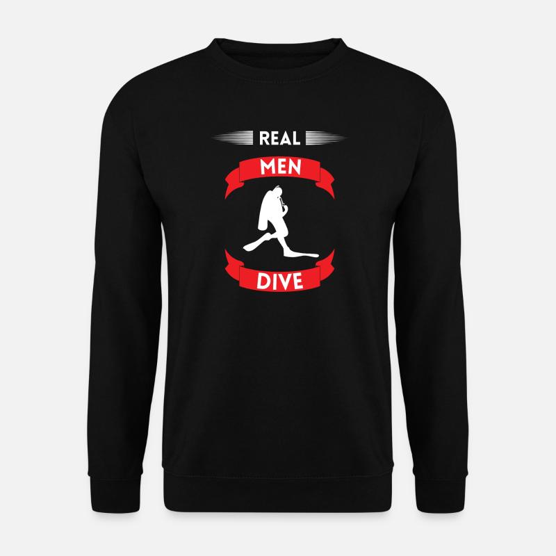 Tauchen echte Männer - Unisex Pullover - Schwarz