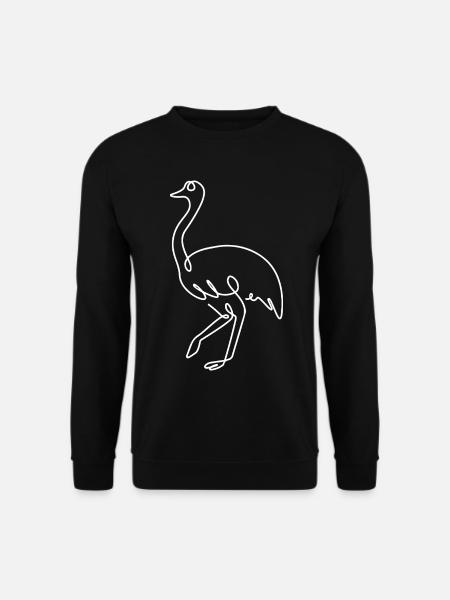 Ostrich Sketch – Elegant Animal Drawing - Unisex Sweatshirt - black